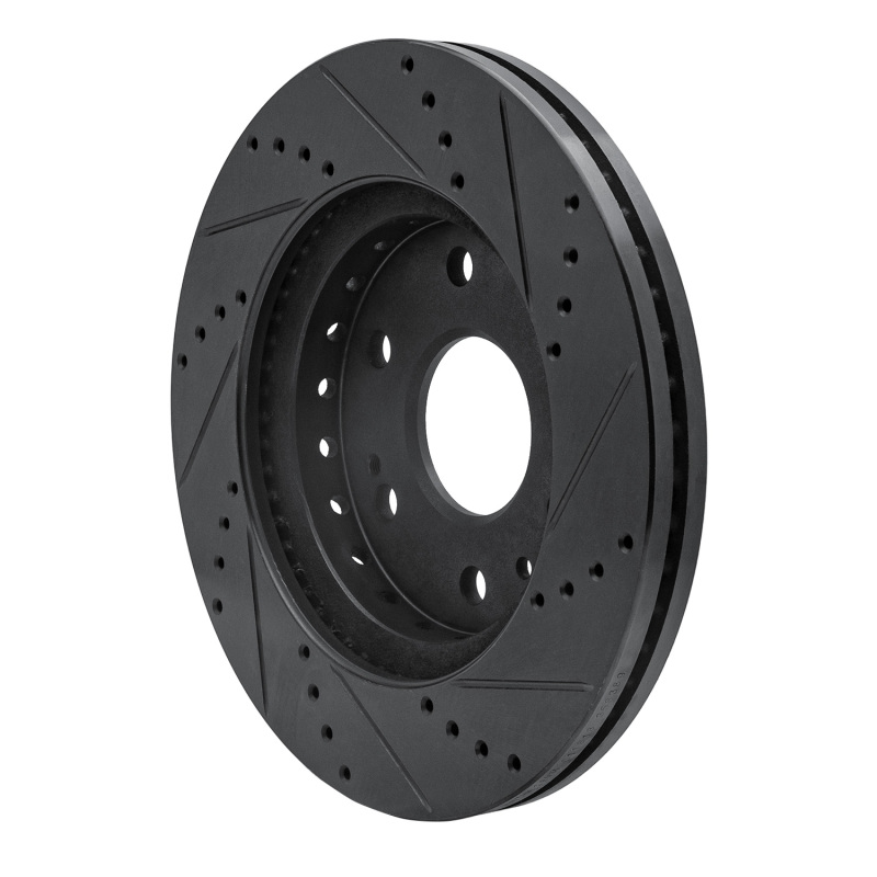 Chevrolet Tahoe Brake Rotor (1) - Front Left - R1 Concepts - Drilled & Slotted - Black - `09-`20